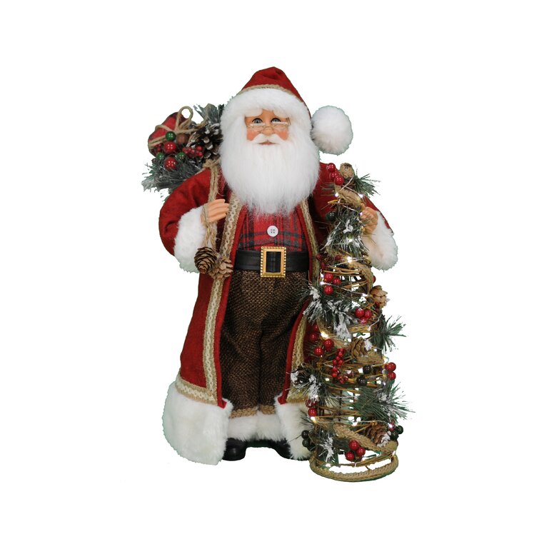 Lighted Woodland Pine Santa